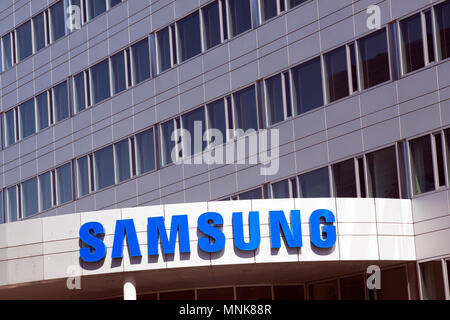 Amsterdam, Niederlande - 5. Mai 2016: Samsung Büro Amsterdam Buchstaben an einer Wand Stockfoto