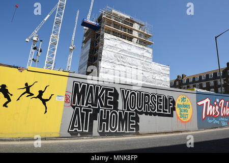 Neue Häuser an der Zirkus Straße neue Häuser und Einzelhandelsentwicklung in Brighton City Centre UK durch Henry Bauunternehmen errichtet Stockfoto