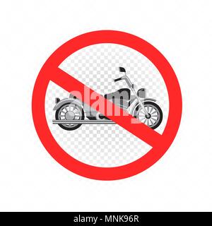 Kein Häcksler Motorrad Schild Symbol Stock Vektor