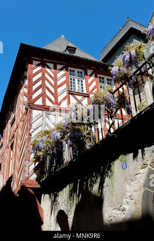 Rennes (Bretagne, Frankreich). Fachwerkhäuser in der Straße des DamesÓ Òrue Stockfoto