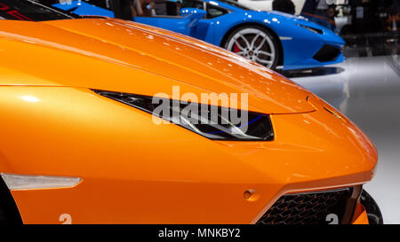 FRANKFURT, Deutschland - 16.September 2015: Lamborghini Huracan Spyder Sportwagen auf der Frankfurter IAA vorgestellt. Stockfoto