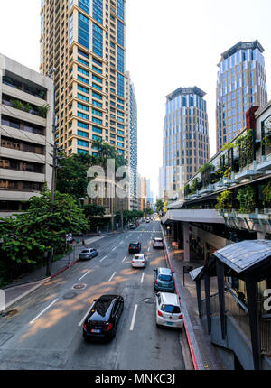 Philippinen, Manila, Makati, 6. August 2017 - Straße in Makati, Philippinen Stockfoto