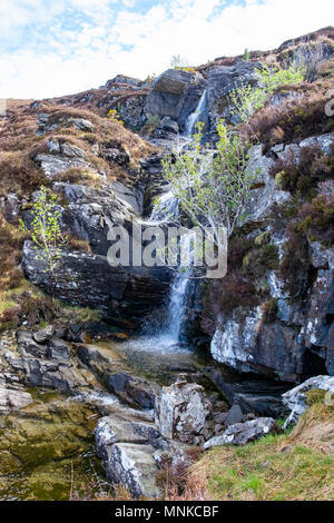 Wasserfälle an der Besteigung des Ben hoffen, Scotlands nördlichste Munro, Sutherland, Schottland, UK Stockfoto