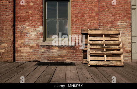 Der ehemalige Michigan Central Rail Road Anwesen in St. Thomas, Ontario, Kanada, darunter das der Werkstatt und die CASO-Station. Stockfoto