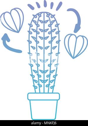 Kaktus im Topf Zimmerpflanze mit Herz Stock Vektor