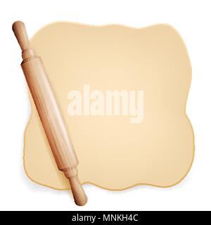 Teig Vektor. Rolling Pin. Teig für Pizza oder Brot. Broschüre Element. Isolierte Abbildung Stock Vektor