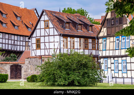 Historische Altstadt von Quedlinburg Harz Stockfoto