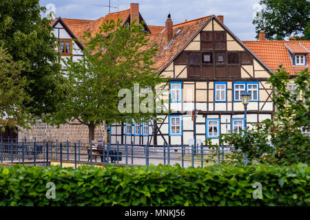 Historische Altstadt von Quedlinburg Harz Stockfoto