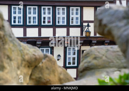 Historische Altstadt von Quedlinburg Harz Stockfoto