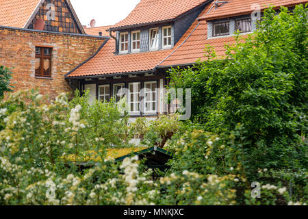 Historische Altstadt von Quedlinburg Harz Stockfoto