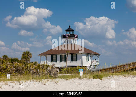 Port Boca Grande Leuchtturm gebaut im Jahr 1890 in Gasparilla Island State Park auf Gasparilla Island eines der Golf Küste vorgelagerten Inseln. Stockfoto