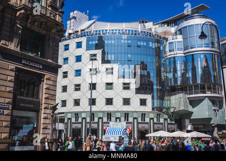 Haas Haus von Hans Hollein an der Börse entwickelt-im-Eisen in Wien, Österreich Stockfoto