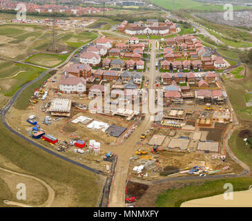 Luftaufnahmen von Redrow Wohnungen Standort-Ebbsfleet Grün in Ebbsfleet Garden City, Kent, Großbritannien Stockfoto