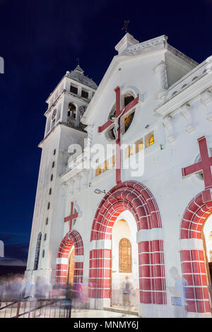 El Salvador, Sonsonate, Juayua, Schwarz Christi der Kirche bei Nacht Juayua Stockfoto