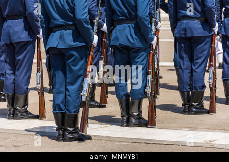 Eine Bildung der Griechischen Soldaten der Bundeswehr an militärischen Bildung in Uniform. Stockfoto