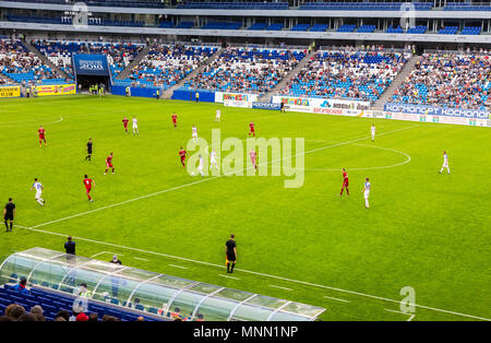 Samara, Russland - 16. Mai 2018: Test Fußball-Spiel in der neuen Arena Stadion Samara Stockfoto