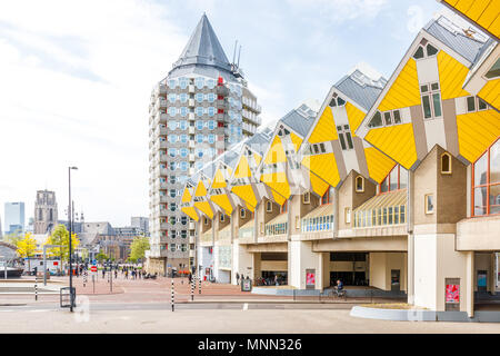 Rotterdam, Niederlande - 03.Mai 2018: Der Cube Häuser in Rotterdam Stockfoto