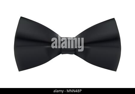 Die dekorativen schwarzen Schleife auf weißem Hintergrund. 3D realistische Vector Illustration Stock Vektor