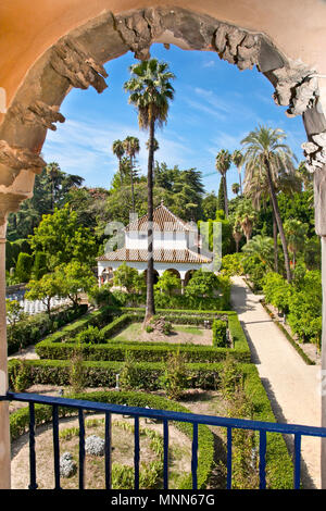 Real Alcazar" Reales Alcazares "Gärten in Sevilla, Andalusien, Spanien Stockfoto