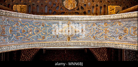 Decke des Royal Alcazar, Sevilla, Andalusien, Spanien. Stockfoto
