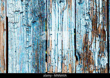 Blaue marode Holzwand; Blau morsche Holzwand Stockfoto