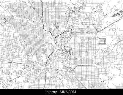 Straßen von San Antonio, Texas. Straßen und städtischen Bereich. Die Vereinigten Staaten von Amerika. Die Stadt ist die zweitgrößte in Texas Stock Vektor