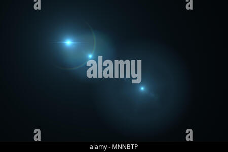 Abstract lens flare Licht über zurück Hintergrund. Einfach zu Layer im Modus Bildschirm hinzufügen Stockfoto