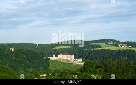 Cesky: Burg äœeský Schloss, der Tschechischen Republik, am frühen Morgen anzeigen Stockfoto