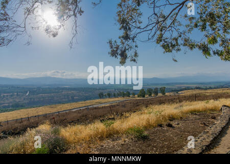 Blick auf den Hula Tal und oberen Galiläa von gadot Lookout gesehen. Im Norden Israels Stockfoto