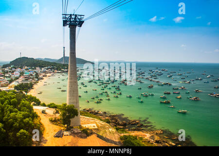 Die längste Seilbahn, Insel Phu Quoc in Vietnam. Stockfoto