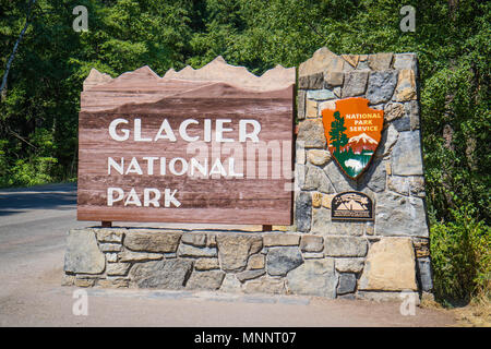 Begrüßen Sie im Glacier National Park Stockfoto