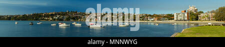 Panorama der Rose Bay in Sydney, Australien, mit Vaucluse im Hintergrund. Stockfoto