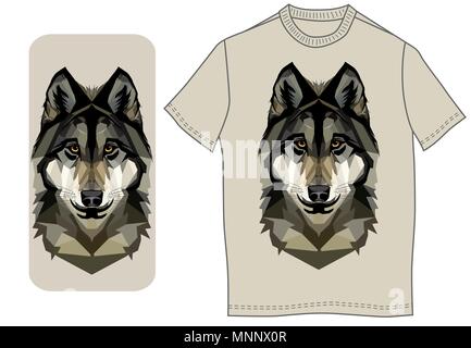 Wolf Kopf auf einem smart phone case-Vector Illustration Stock Vektor