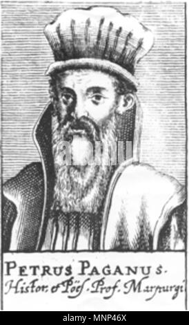. English: Petrus Paganus, (* 30. März 1532 in De: Wanfried; † 29. Mai 1576 in Wanfried). Vor 1682. Paul Freher (1611-1682) 952 Paganus Stockfoto