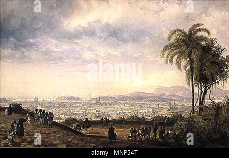 . Landschaft der Stadt von Rio de Janeiro, von der Conceição Hügel gesehen. 1817. Thomas Ender (1793-1875) österreichischer Maler und Landschaft Maler Geburtsdatum / Tod 3. November 1793 28. September 1875 Ort der Geburt / Tod Wien Wien Standort Wien, Rio de Janeiro, Sao Paulo Authority control: Q 685361 VIAF: 61822153 ISNI: 0000 0000 6663 3485 ULAN: 500001536 LCCN: n 83033228 WGA: Ender, Thomas WorldCat 957 PanoramaRiodeJaneiroThomasEnder Stockfoto