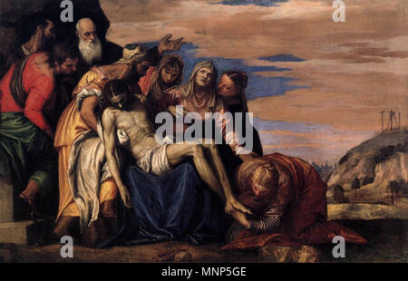 Wehklage über den Toten Christus circa 1547. 958 Paolo Veronese - Klage über den Toten Christus - WGA 24758 Stockfoto