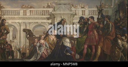 Die Familie von Darius vor Alexander 1565. 959 Paolo Veronese - die Familie von Darius vor Alexander - Google Kunst Projekt Stockfoto