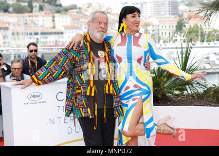 Terry Gilliam, Rossy de Palma an der Getoetete Don Quixote" fotoshooting während der 71St Cannes Film Festival im Palais des Festivals am 19. Mai 2018 in Cannes, Frankreich. (C) Johannes Rasimus *** FRANKREICH, SCHWEDEN, NORWEGEN, DENARK, Finnland, USA, Tschechische Republik, SÜDAMERIKA NUR*** Stockfoto