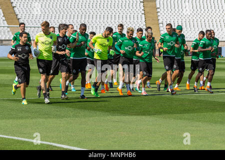 Lissabon, Portugal, 19. Mai 2018. Sporting Team in Aktion während der Praxis für das Finale des portugiesischen Pokal © Alexandre de Sousa/Newzulu Credit: Alexandre Sousa/Alamy leben Nachrichten Stockfoto