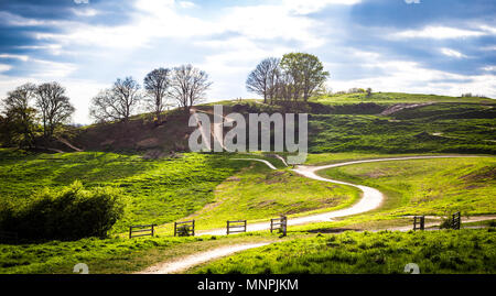 Hügel und Mountainbike-strecken der Hadleigh Park in der Nähe von Benfleet, Essex, Großbritannien Stockfoto