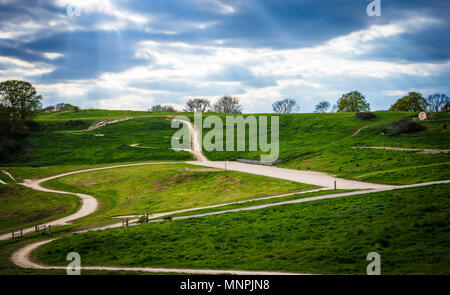 Hügel und Mountainbike-strecken der Hadleigh Park in der Nähe von Benfleet, Essex, Großbritannien Stockfoto