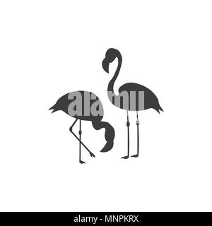 Zwei flamingos icon-Vektor Illustrator auf weißem Hintergrund Stock Vektor