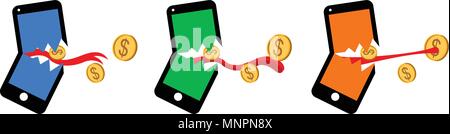 Schnellste Verschwendung von Geld auf Ihrem Mobile bill Stock Vektor