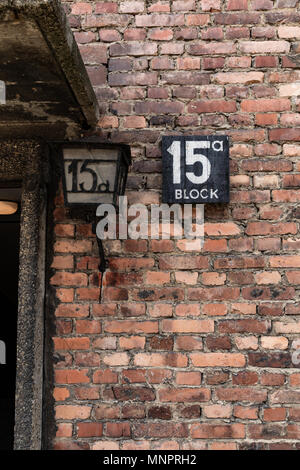 Baracke Block in Auschwitz Birkenau Nazi Konzentrations- und Vernichtungslager Stockfoto