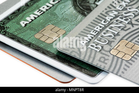 American Express EMV Chipkarten Stockfoto
