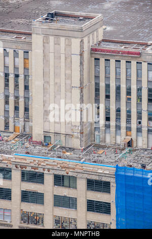 Luftbild der alten Hauptpost Gebäude in der Innenstadt von Chicago Stockfoto