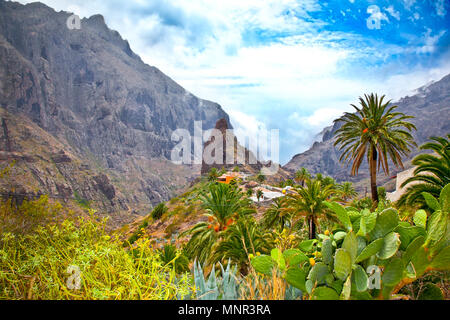 Masca Dorf im Teno Gebirge, Teneriffa, Kanarische Inseln, Spanien Stockfoto