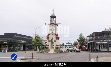 Das Zentrum von Hokitika, einer kleinen Stadt an der Westküste der Südinsel Neuseelands Stockfoto