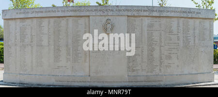 Tank crew Memorial wall Panel im Tank Museum Bovington Camp Stockfoto