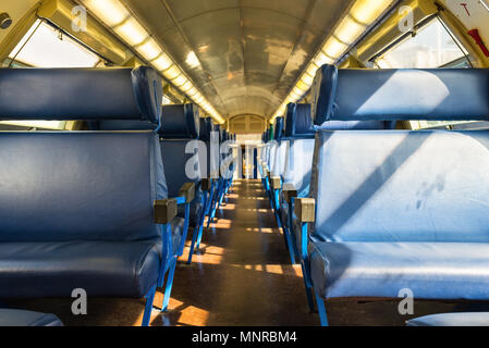 Leeren Innenraum der Bahn für lange und kurze Entfernung in Europa Stockfoto